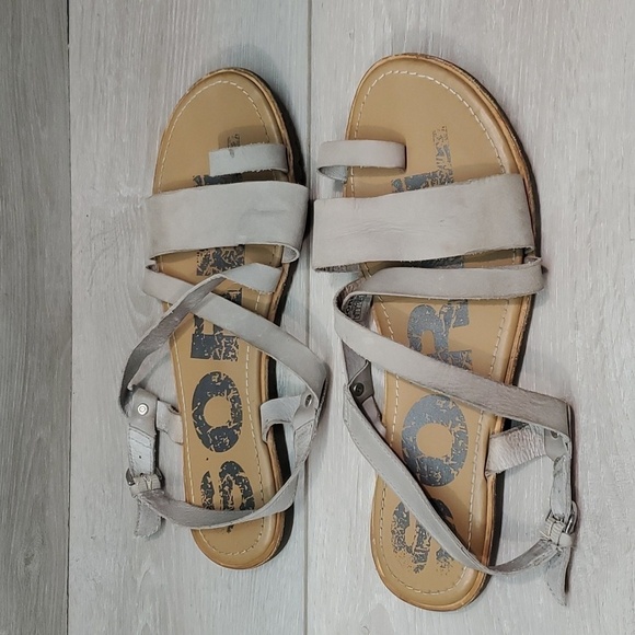 Sorel Women Comfort Loop Toe Ella Criss Cross  in dove Sandals Flats shoes 10 - Picture 4 of 15
